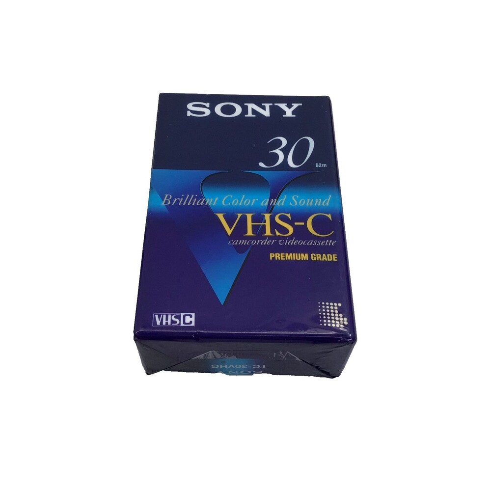 Sony Premium Grade VHS-C Video Cassette Tape SP 30 EP 90 Minutes Sealed Blank